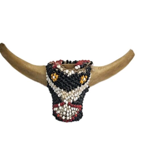 Handmade Beaded Tie Holders Tribal Style Horn Bone